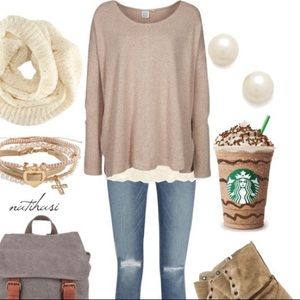 Beautiful oatmeal sweater - never worn